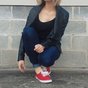 Vince black leather jacket